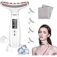 Red Light Therapy for Face and Neck, Facial Skin Care Tools, Micro-Current Vibration Facial Cold and Hot Service, Red and Blue LED Light, 4 Color LED Facial Light Therapy Device for Skin Care at Home