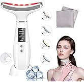 Red Light Therapy for Face and Neck, Facial Skin Care Tools, Micro-Current Vibration Facial Cold and Hot Service, Red and Blue LED Light, 4 Color LED Facial Light Therapy Device for Skin Care at Home