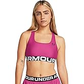 Under Armour Womens HeatGear Authentics Mid Impact Branded Sports Bra