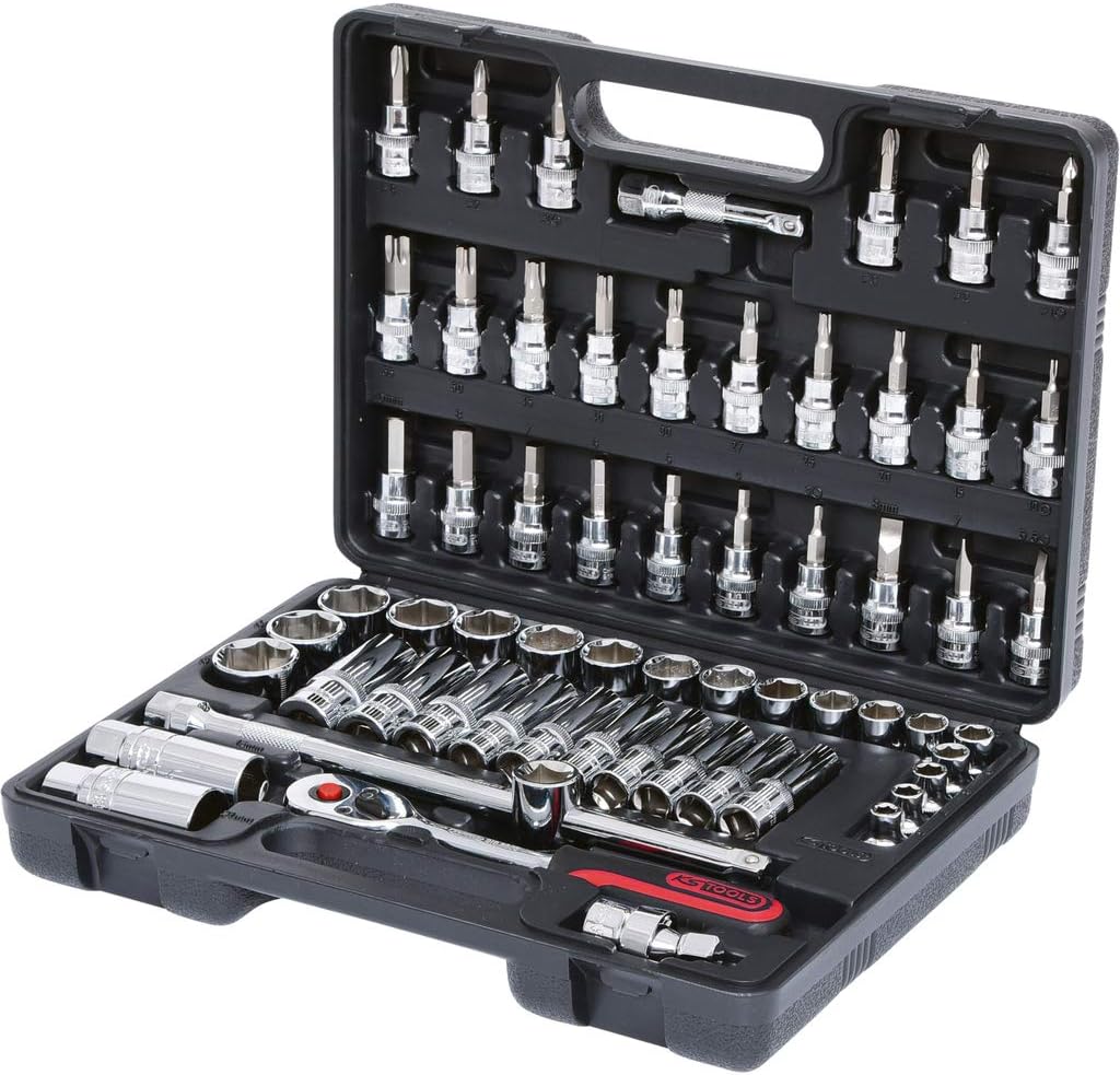 KS Tools 918.0661 3/8-inch Chrome+ Socket Set (61 Pieces), Clear