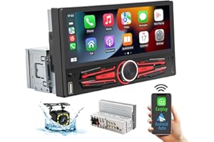 MINYE [Classic Button]6.86'' Single Din Wireless Apple CarPlay & Android Auto Car Stereo, HD IPS Touchscreen, Siri & Google Voice, RDS FM AM Radio, Bluetooth Hands Free Calling & Music, USB Type-C Charging