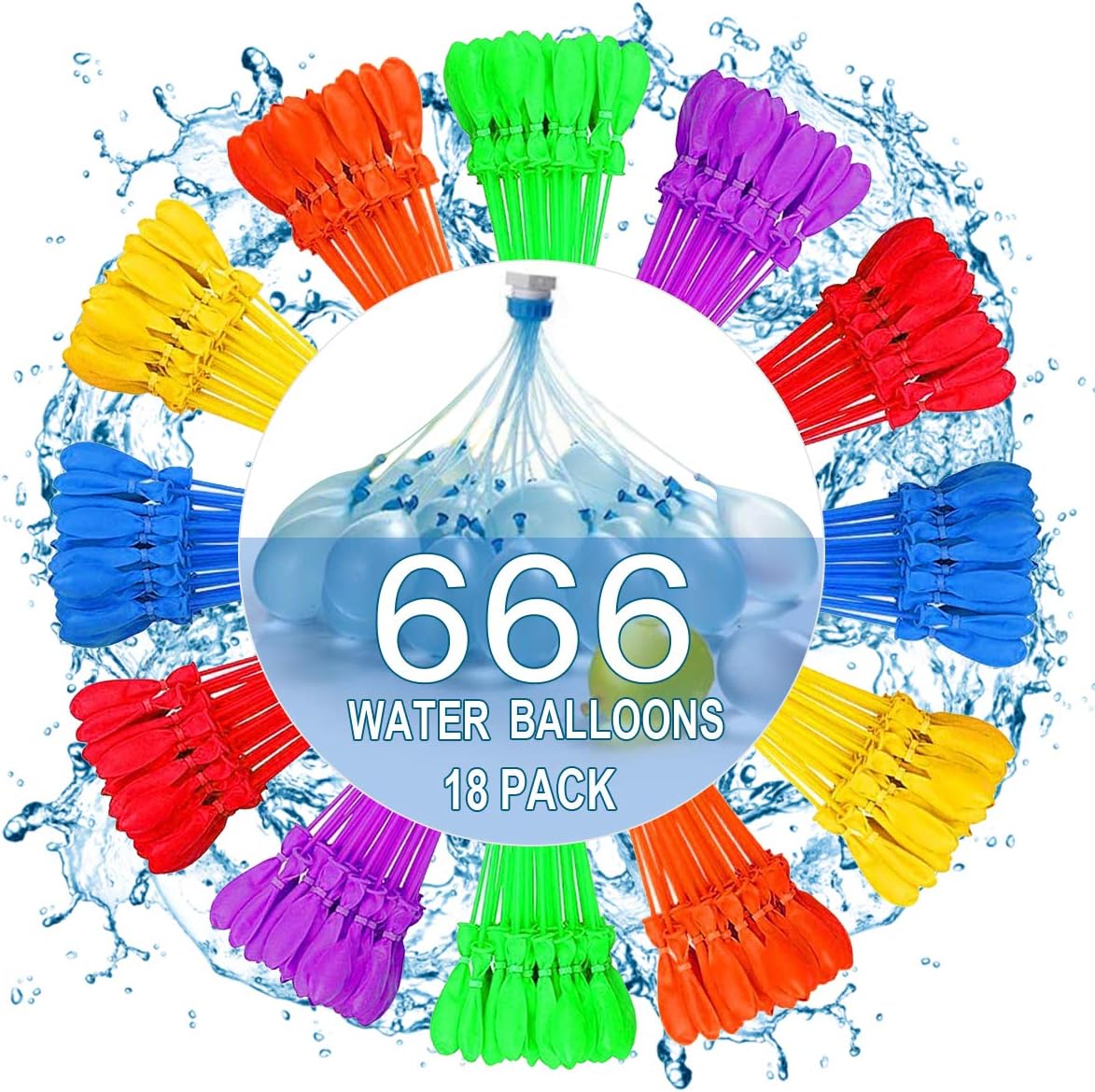 Water Balloons for Kids Girls Boys Balloons Set Quick Fill 666 Balloons