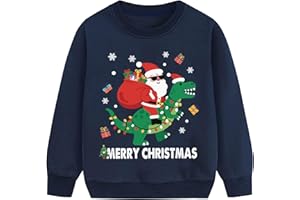 CM-Kid Toddler Boys Sweatshirt Christmas Sweater Shirt Kids Santa Claus Reindeer Pullover Long Sleeve Xmas Top Size 2-7T