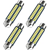 Serundo Auto 578 212-2 211-2 Led Bulb 41mm 42mm 1.65in Led Festoon Bulb 4pc | 6000k White,Super Bright,12V,Non-polarity 569 214-2 Car Interior Dome Map Trunk Sun Visor Vanity Mirror Light etc