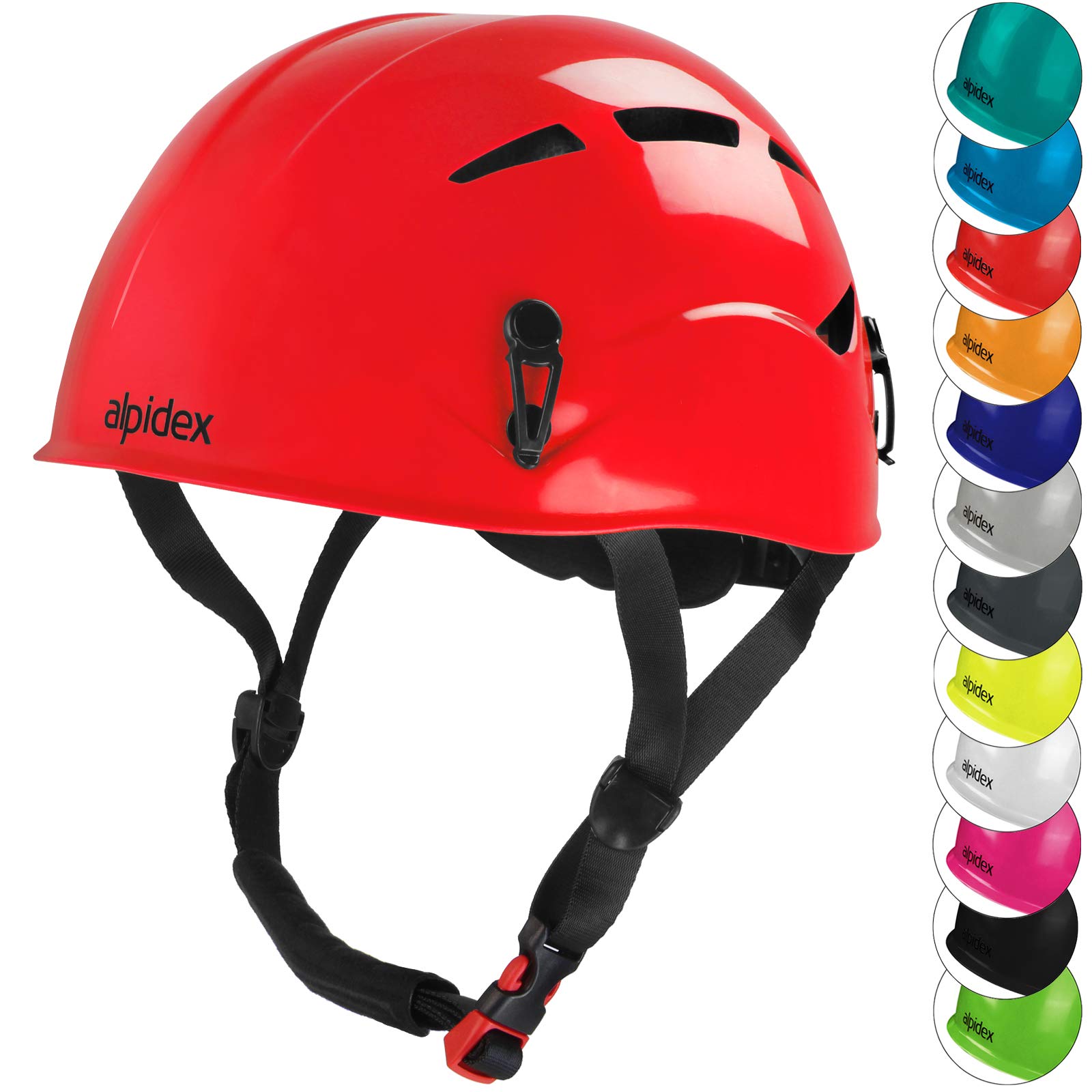 ALPIDEX Universal Climbing Helmet for Teenagers and Adults EN12492 Safety Helmet in, Colour:ruby red