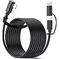 TechMatte 16FT/5M USB-C to C Cable for Oculus Quest 2/1, PC, 5Gbps Data Transfer, with USB-C to USB-A Adapter
