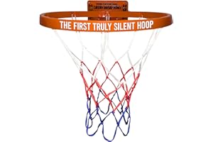 WAWAWEWA The Official Silent Basketball Hoop Indoor – Durable Plastic, Large Wall-Mounted Basketball Hoop with No-Noise Design + Adhesive & Screw Installation – for Use with Silent Basketball Only