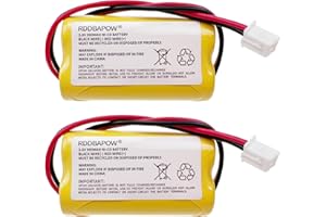 RDDBAPOW 3.6V 900mAh Ni-CD Exit Sign Emergency Light Battery for Unitech LEDR-1 6200RP, Dantona CUSTOM-318 OSA230,Lowes 253799,Exitronix 10010037 (2 Pack x 3.6v 900mah Emergency/exit Light Battery)