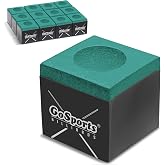 GoSports Premium Pool Cue Chalk Cube 12 Pack - Black, Blue, Red, or Green - Billiards Pool Stick Chalk