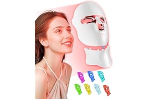 FOLOKE LED Light Therapy Mask Skin Care Mask, LED face & neck Red 630±5nm & NIR 830nm Wavelength,USB C Rechargeable for Home Use Working Travel Yoga (Sakura Pink）