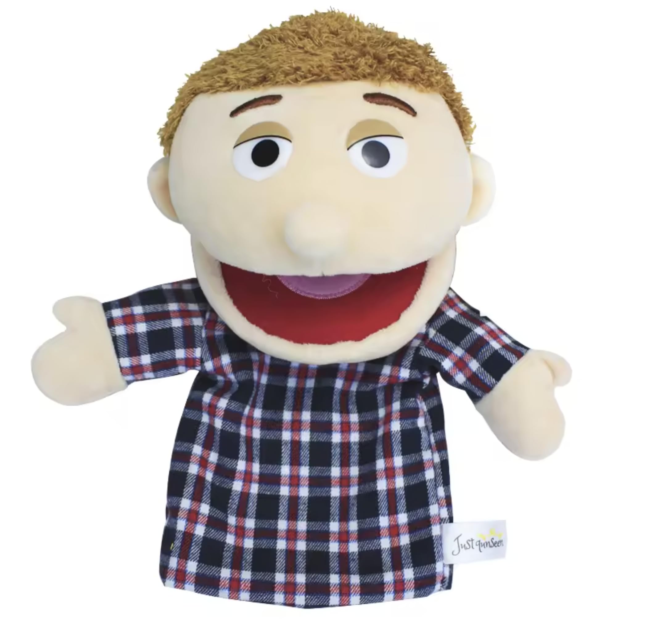 Hand Puppets White Family Puppets for Kids, Interactive Toys for Boys Girls, Plush Family Stuffed Animal Story Toys Gifts for 3-6 Year Old Boy (Father)