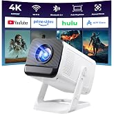 Mini Projector with WiFi and Bluetooth, Portable Proyector 4K 1080P Support | Smart Projector with Built-in Apps, Auto Keystone, Compatibile with Smartphone/Laptop/HDMI/USB, Movie Projector for Bedroom