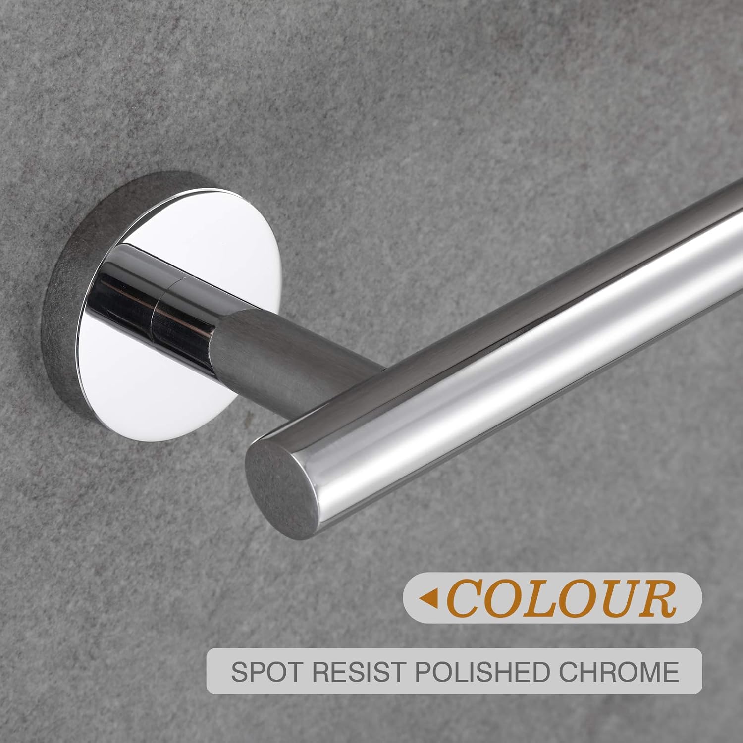 USHOWER Polished Chrome Towel Bar, 26.6-Inch Large Bathroom Towel Rack, SUS304 Stainless Steel, Modern Style: Kitchen & Dining
