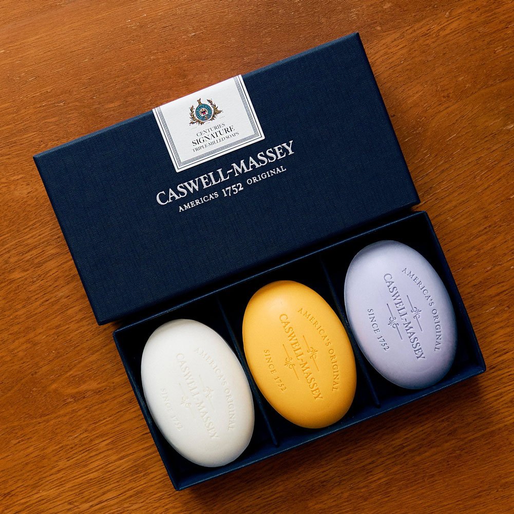 Caswell-Massey Triple Milled Luxury Bath Soap Signature Gift Set - Almond, Lavender, and Verbena - 5.8 Ounces Each, 3 Bars : Beauty