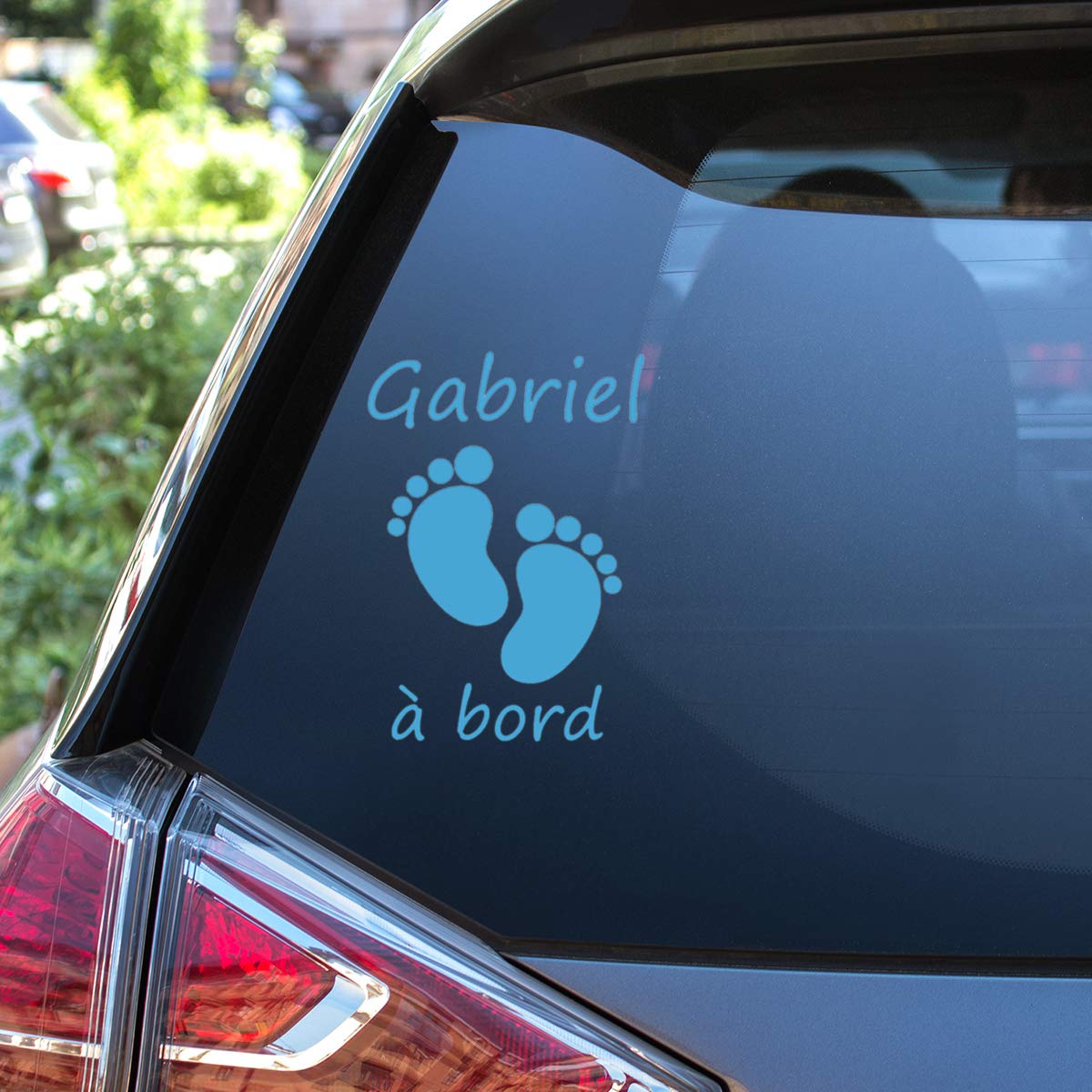 Personalised Name Stickers | Baby on Board Sticker - Wall Decoration for Child's Room | 2 Sheets of 25 x 20 cm and 45 x 30 cm - Ice Blue