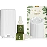 Thymes Pura Plus Smart Home Fragrance Diffuser Kit - Includes 1 Tabletop Pura Diffuser and 2 Frasier Fir Pura Refills - Notes of Siberian Fir, Cedarwood & Sandalwood