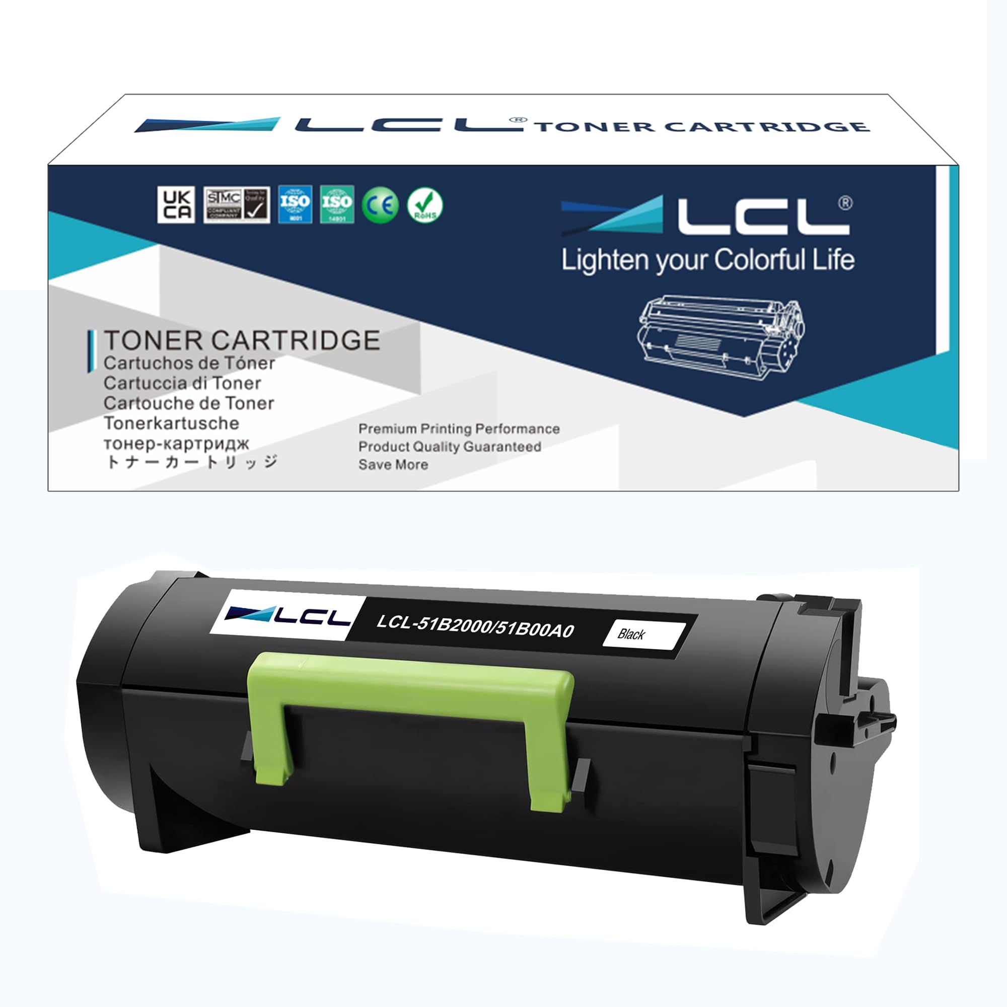 LCL Compatible Toner Cartridge 51B2000 51B00A0 2500 Pages (1 Black) Replacement for Lexmark MX317DN MS317DN MS417DN MS517DN MS617DN MX317 MX317DN MX417 MX417DN MX517 MX517DE MX617 MX617DE MX417de