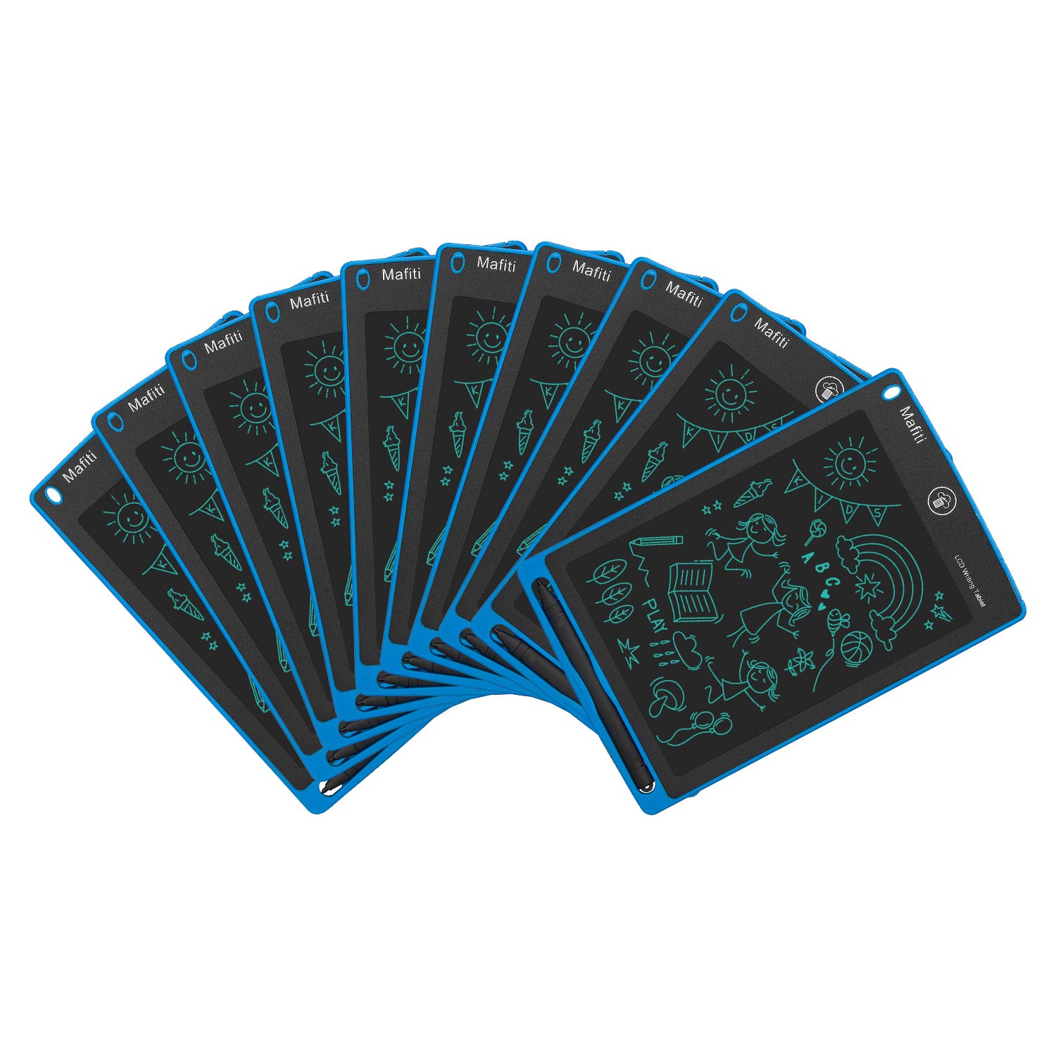 Photo 1 of mafiti 10 Pack LCD Writing Tablet 8.5 Inch Electronic Drawing Pads for Kids Portable Ewriter Doodle Board Blue