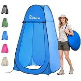 WolfWise Pop Up Shower Tent for Camping Essentials, Compact &amp; Lightweight | Portable Instant Changing Tent with Window &amp; Carry Bag, Privacy Dressing Room Bathroom for Outdoor, 6'3"/6'11" H