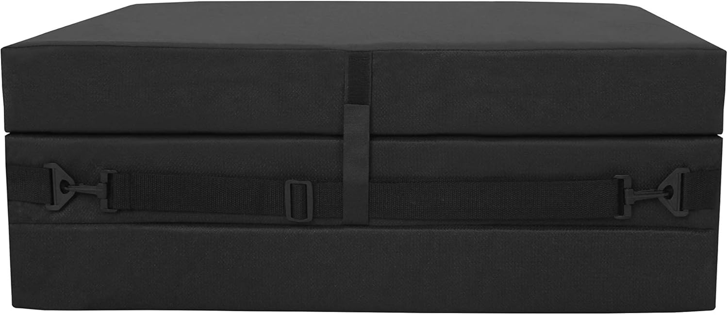 American Furniture Alliance Jr Twin Black Trifold Mattress, Mesh/Poly: Furniture & Decor