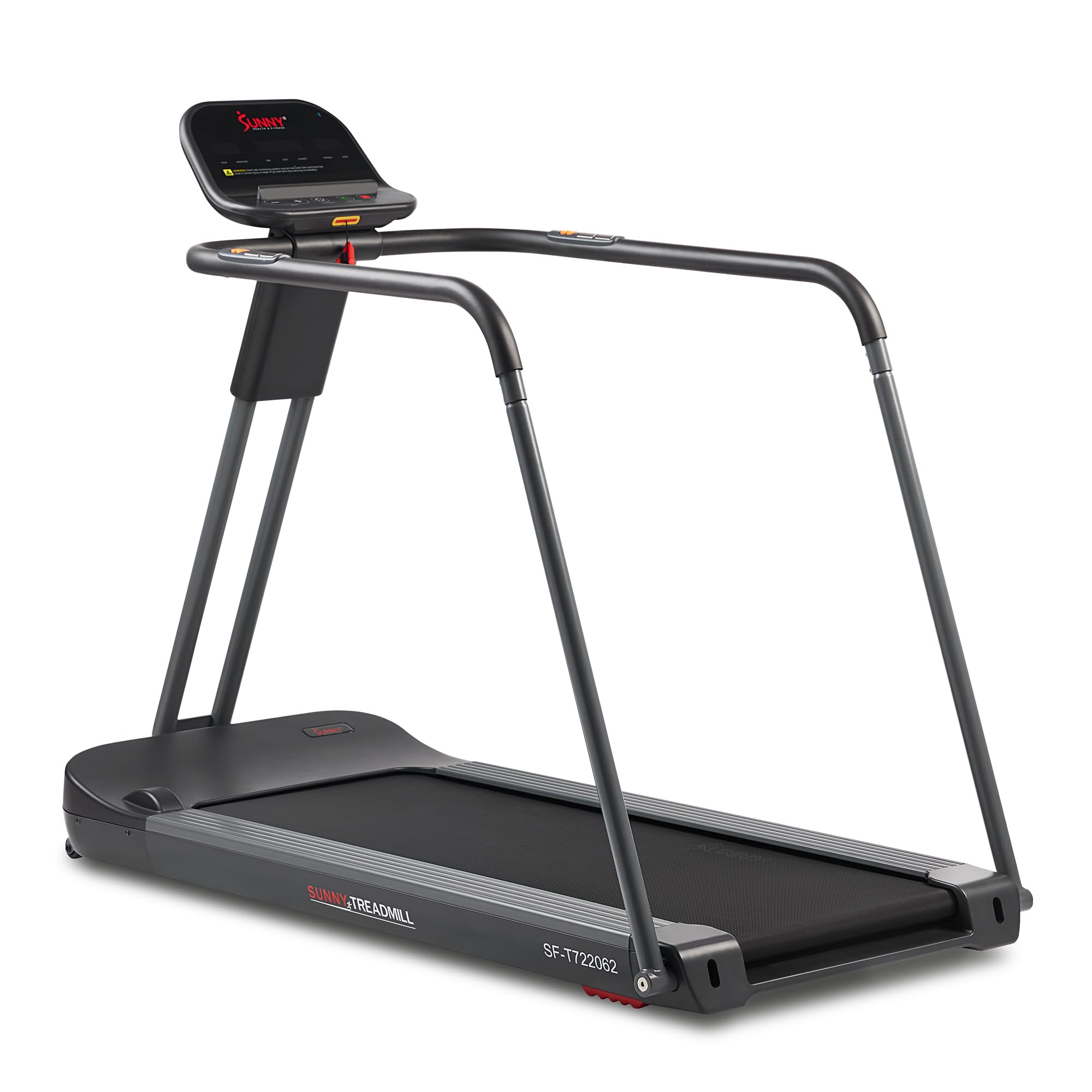 Sunny Health & Fitness Endurance Cardio Running Walking Treadmill with Extended Safety Handrails, Low-Impact, Low Wide Deck and SunnyFit® App Enhanced Bluetooth Connectivity SF-T722062 Image