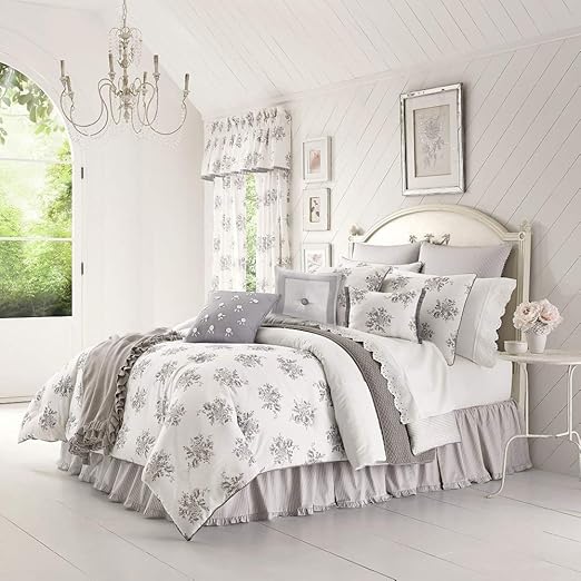 4 Piece King All Seasons Farmhouse Vintage Floral Comforter