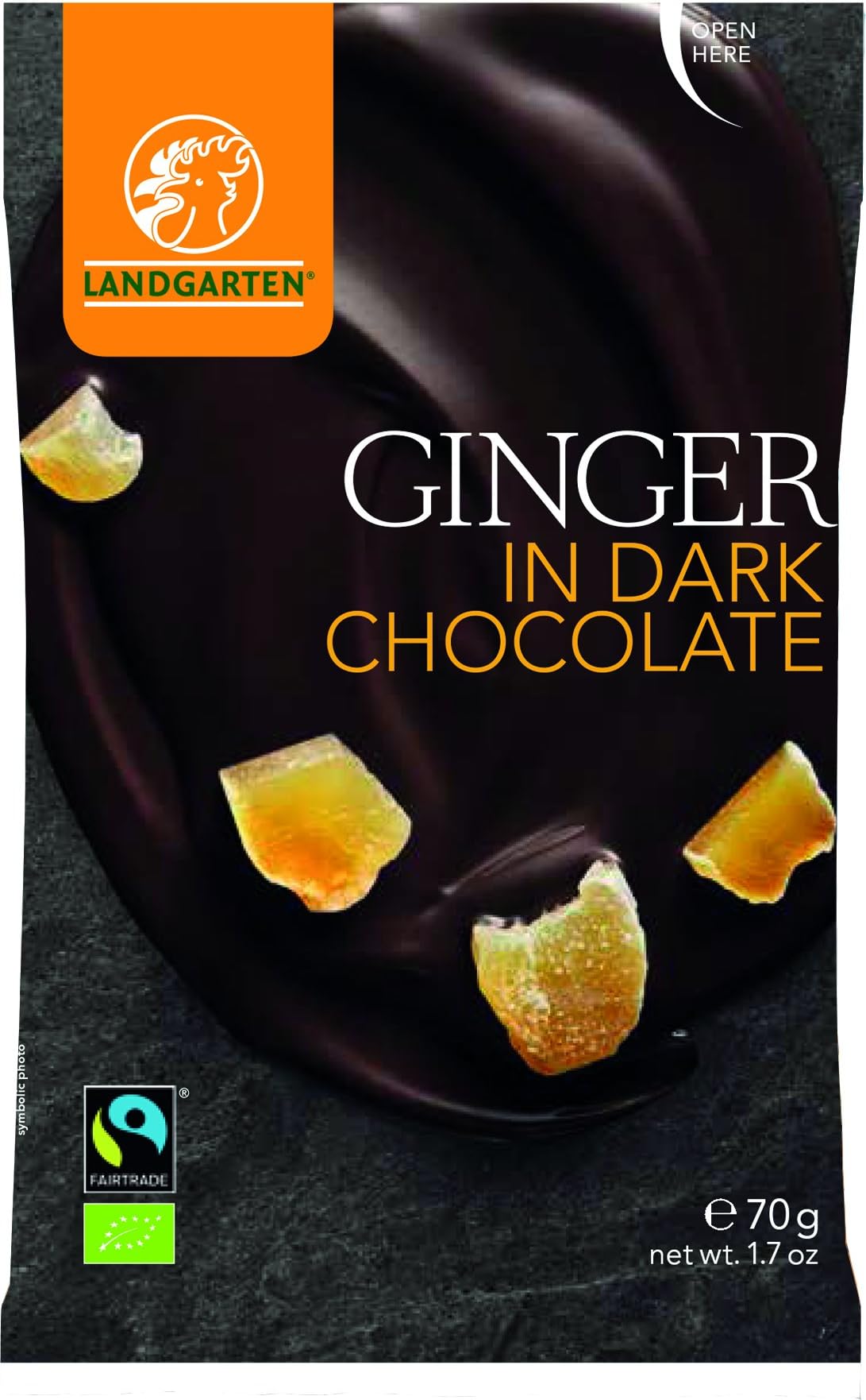 Landgarten Organic Ginger in Dark Chocolate 70g (Pack of 2)Fairtrade InternationalFairtrade InternationalFairtrade InternationalFairtrade International