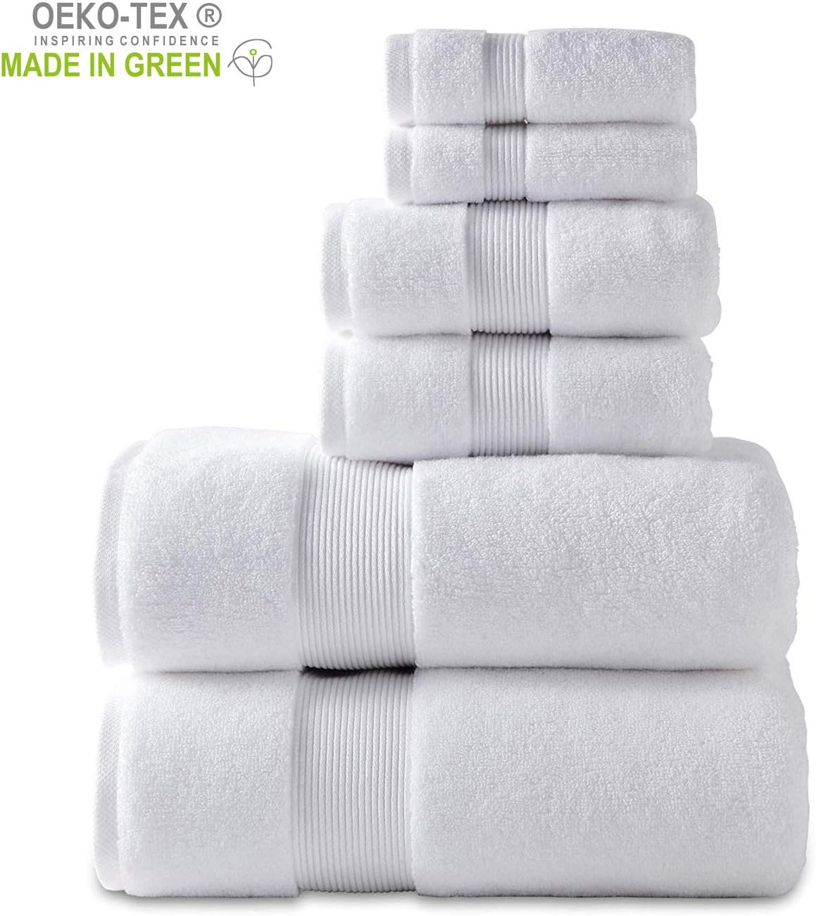 703 GSM 6 Piece Towels Set, 100% Cotton, Zero Twist, Premium Hotel & Spa Quality, Highly Absorbent, 2 Bath Towels 30” x 54”, 2 Hand Towel 16” x 28” and 2 Wash Cloth 12” x 12”. Mauve Color: Kitchen & Dining