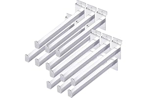 KEILEOHO 12 PCS 10 Inch Slat Wall Hooks, Heavy Duty Slatwall Shelf Brackets, Metal Slatwall Shelves for Panel, Retail and Exhibition Products, Display Item & Products for Room Garage