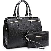 Women Handbag Wallet Tote Shoulder Hobo Bag Top Handle Satchel Purse Set 2pcs with 3 Compartments