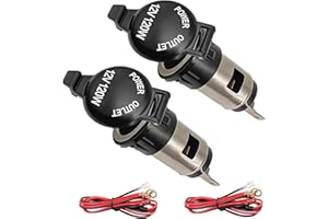 URANT Cigarette Lighter Socket,12V DC Car Cigarette Lighter Plug Socket,12V Female Socket with Waterproof Cover and Wiring Harness,Suitable for Cars,Trucks,Recreational vehicles,Yachts(2 packs)