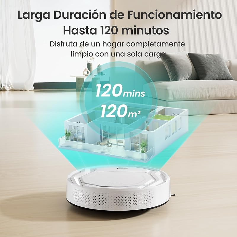 M210 Robot Aspirador, 2200Pa, 120min, Suelos Duros, Modo Silencioso