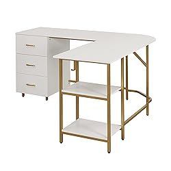 Techni Mobili L Shaped Desk - Two-Toned Computer