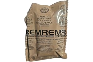 EPIDEMIC PROOF Genuine USGI MRE [Meal, Ready to Eat] Inspection Date 01/2026 or Newer [New Packaging] - You Choose Menu Ration with Entree, Snacks, Dessert, Drink Mix, Utensils, Condiments and FRH. (Beef Strips)
