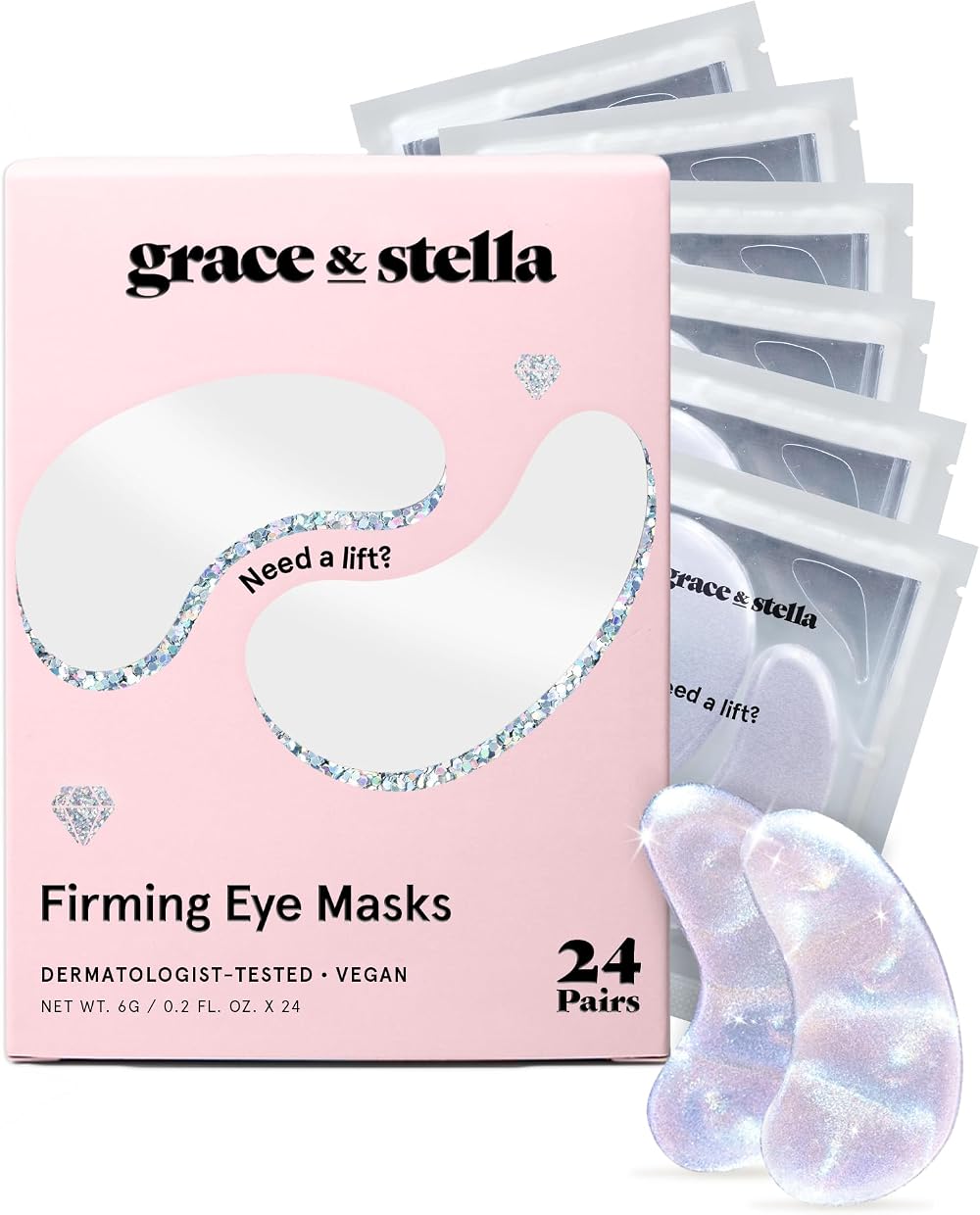 Grace & Stella Under Eye Patches Peptides Iridescent 24 Pairs