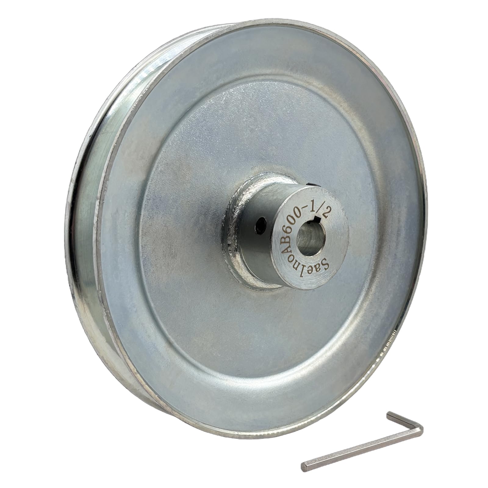 Photo 1 of Saelno AB600-1/2 Single Groove Web Sheaves, v Belt Pulley 6" OD 1/2" bore,Motor Pulley Carbon Steel for A B 5L 4L V-Belts