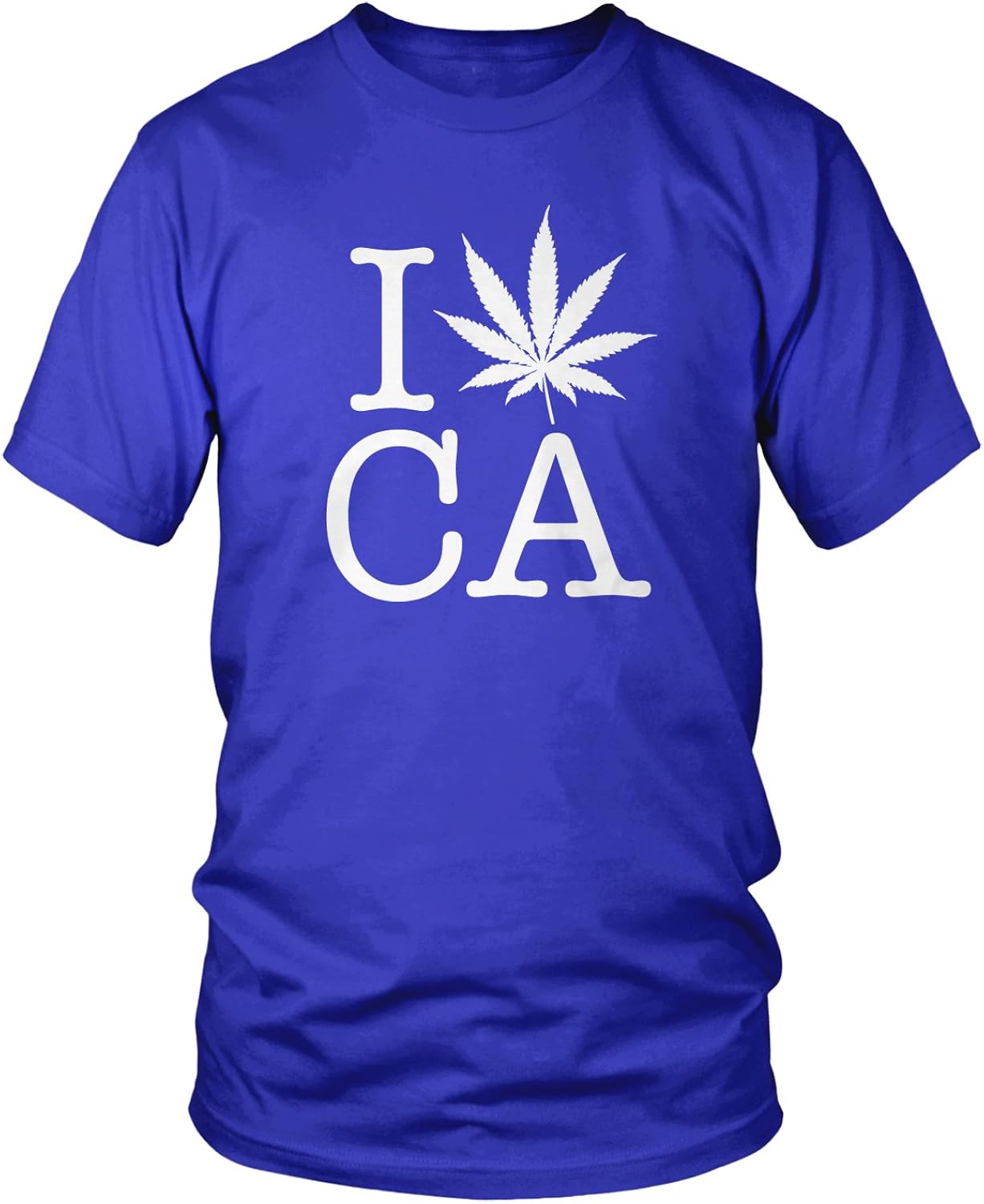 Amdesco Men's I Love CA, Pot Leaf Cali Weed T-Shirt