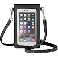AnsTOP Lightweight Leather Phone Purse, Small Crossbody Bag Mini Cell Phone Pouch Shoulder Bag with 2 Straps for Women