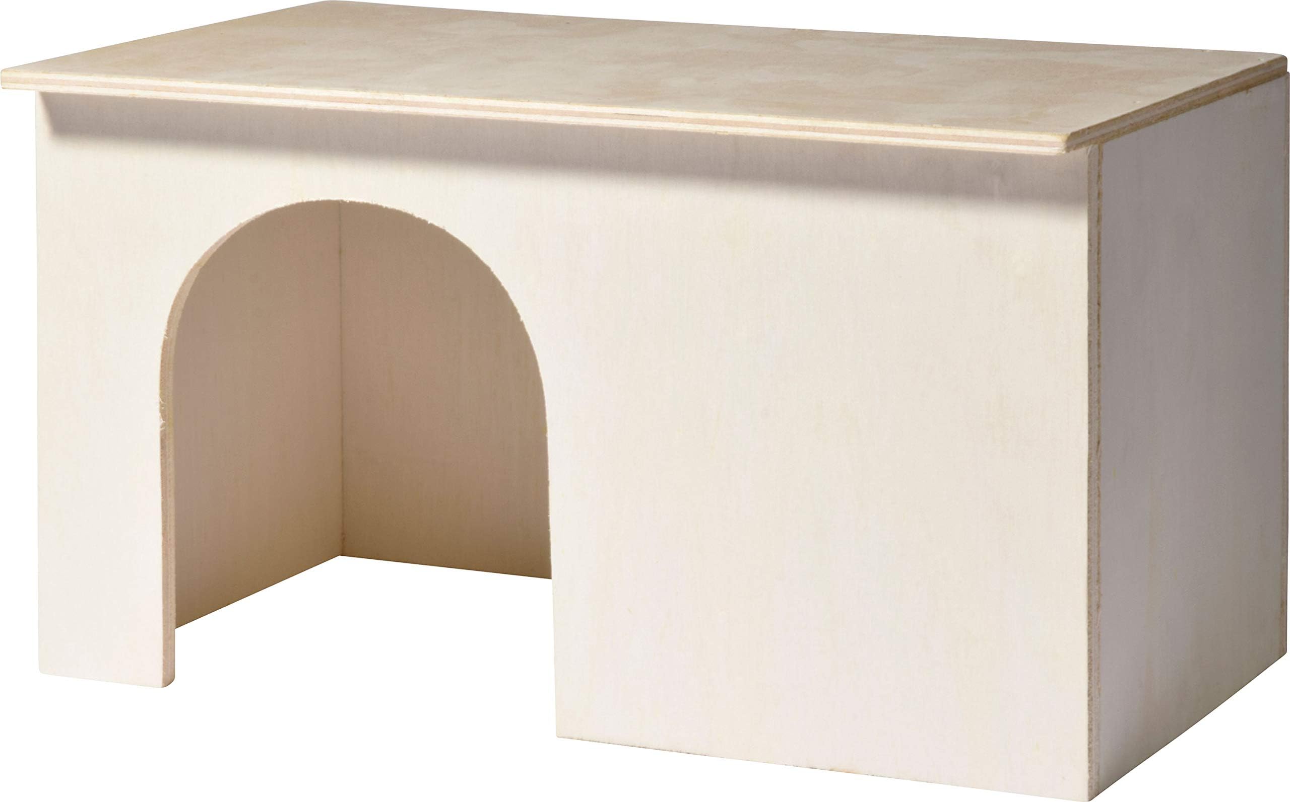 dobar 80019 Guinea Pig House Wooden Rodent House for Various Small Animals 26.5 x 16.5 x 15 cm Natural