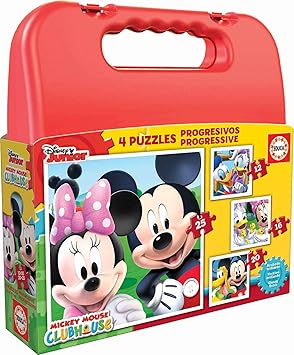 Educa Mickey Mouse Maleta Progresivos, puzzle infantil de 12,16,20 y 25 piezas, a partir de 3 años (16505): Amazon.es: Juguetes y juegos