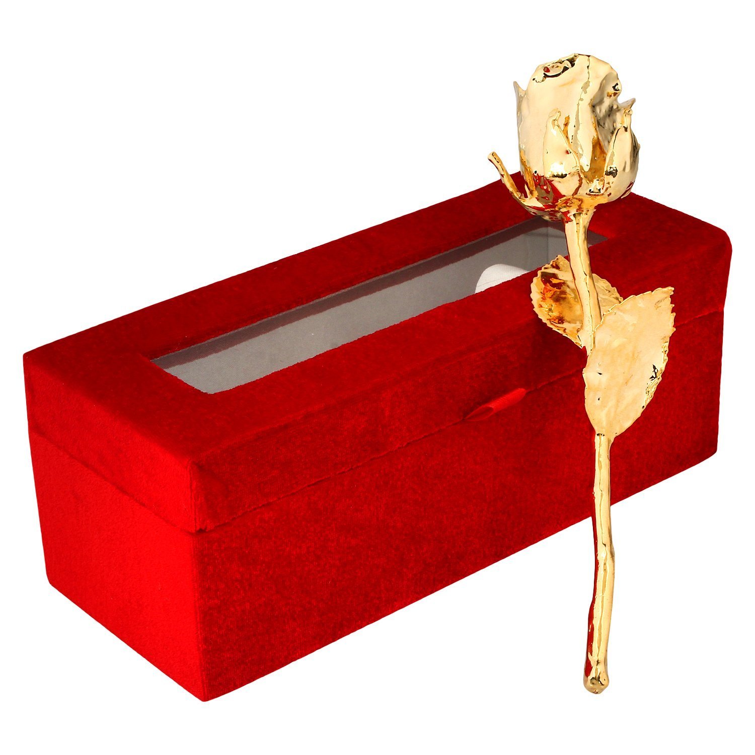 OMG Deals 24K Gold Dipped Real Rose with beautiful Gift Box 6 Inches, Forever Flower,best Romantic Gifts for Women & Her & Mum on Valentines Day, Mothers Day, Anniversary, Birthday,Christmas