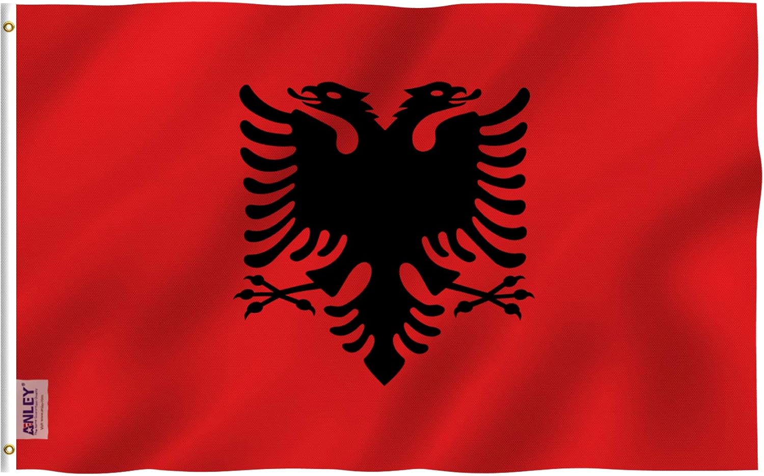 ANLEY Fly Breeze 3x5 Foot Albania Flag, Vivid Color and UV Fade Resistant, Canvas Header and Double Stitched