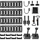 VEVOR E-Track Tie-Down Rail Kit, 4 Pack 1.3 ft E Track Rails, 2 U-Shaped Hooks, 2 Tool Holders, 2 Track Shelf Brackets, 2 Tire Holders, 2 Cable Storage Rings, 8 End Caps & 1 Bag, Fit for Vans Trailers