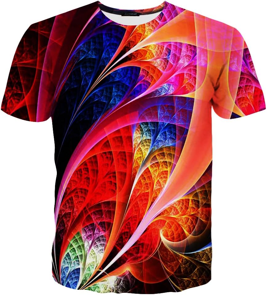 LAIDIPAS Unisex 3D Pattern Printed Color Point Short Sleeve T-Shirts Tees S