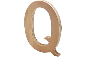 WOODEN LETTER STORE 6” Tall Wooden Letter Q – 1/2” Thick Baltic Birch – Paintable DIY Decor, Signs & Crafts - Pack of 1