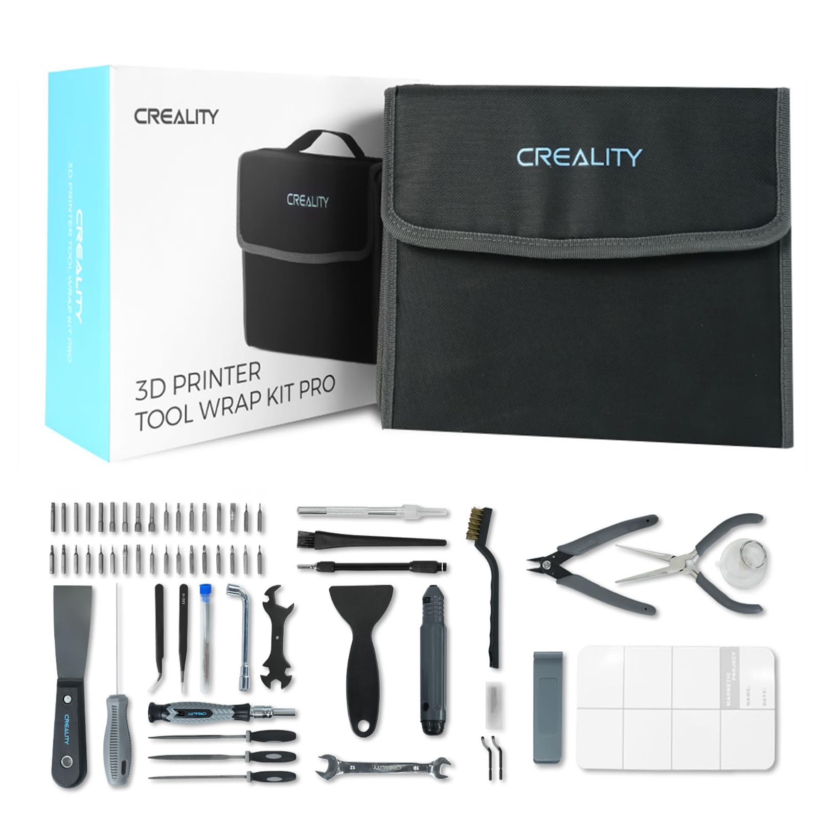 Photo 1 of Creality Tool Wrap Kit Pro, 3D Printer Tool Kit Assembly/Removal/Filament Cutting Tool for Cleaning Finishing Printing, Suitable for Creality and All FDM 3D Printers