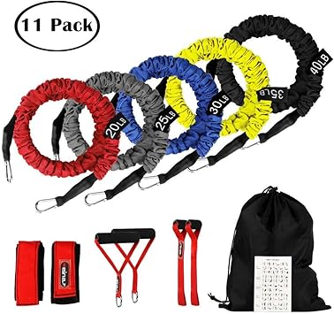 5 Cuerdas Elásticas de Fitness WEINAS® Set de Banda de Resistencia ...