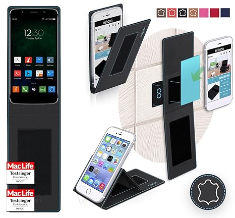 reboon Hülle für Zopo Speed 7 Tasche Cover Case Bumper | Schwarz Leder | Testsieger