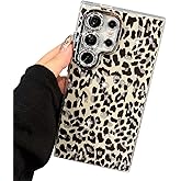 YOUWUMA for Samsung Galaxy S25 Ultra Case Sparkle Bling Glitter Pretty Phone Case for Women Girls Aesthetic Design TPU Shockproof Protective Case (Leopard)
