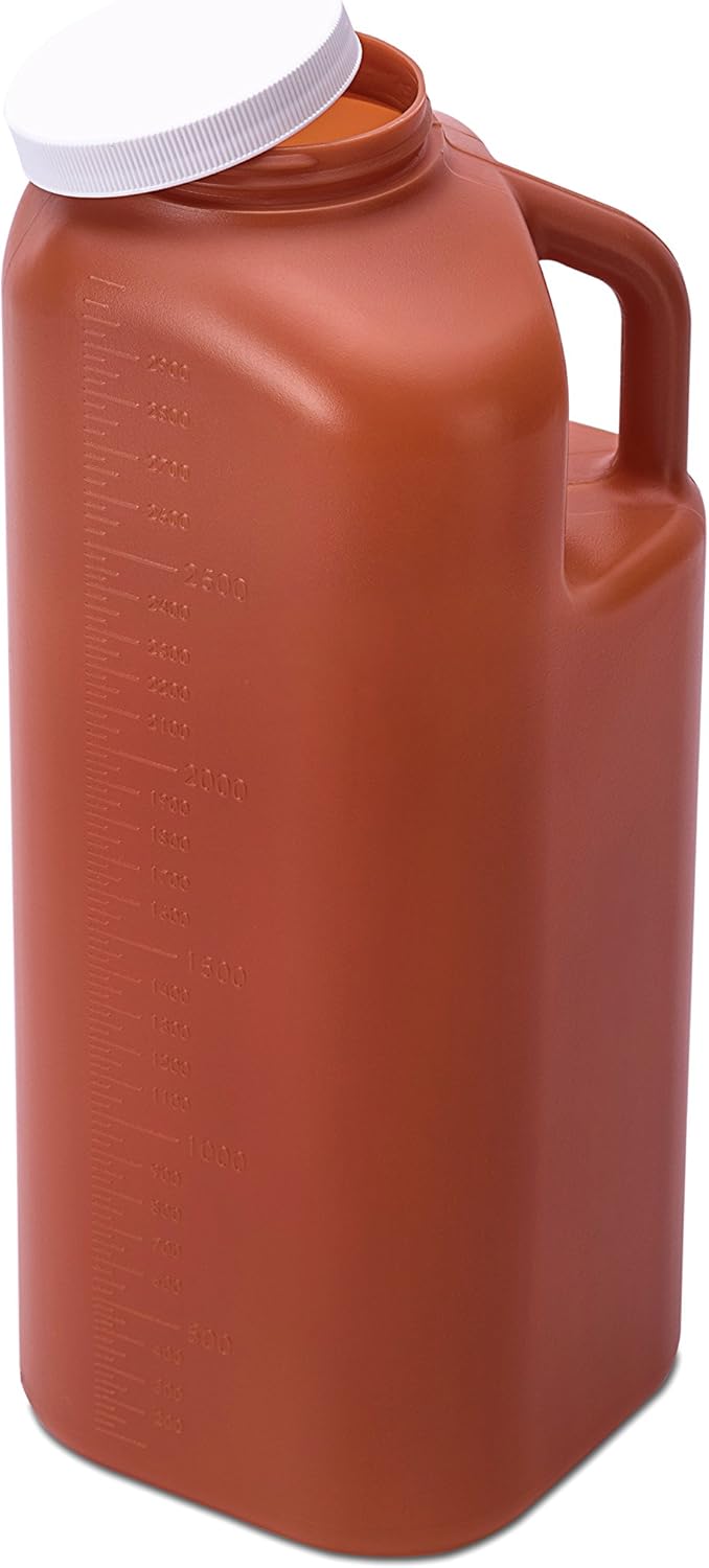 Large Male Urinal with Leak Proof Screw Cap Lid (3000 mL) (Amber) Amazon.ca Health & Personal Care